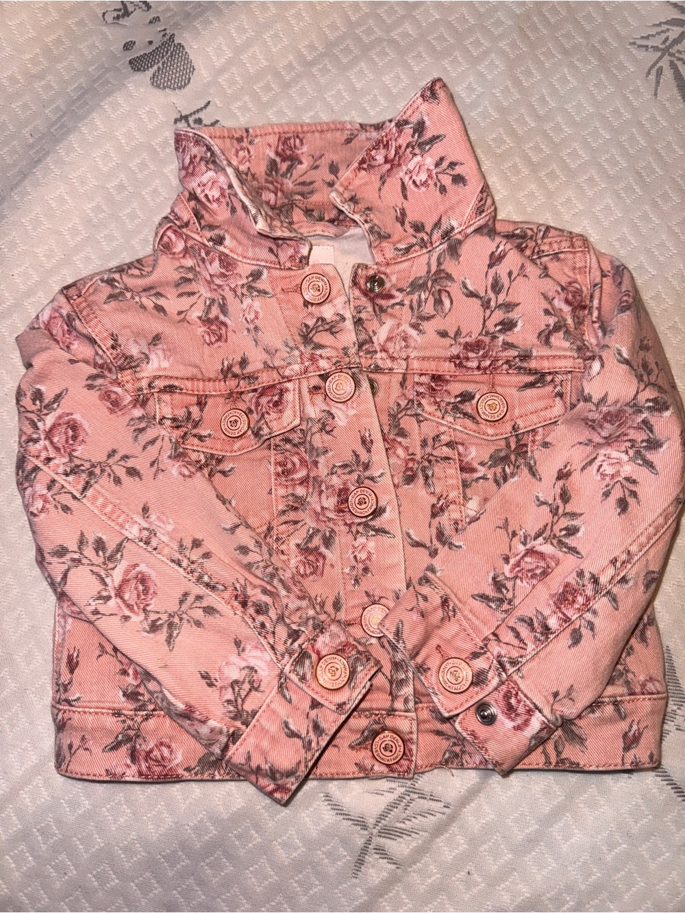 GAP Pink Floral Denim Jacket for Kids